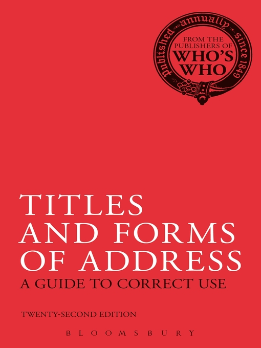 Upplýsingar um Titles and Forms of Address eftir Bloomsbury Publishing - Biðlisti